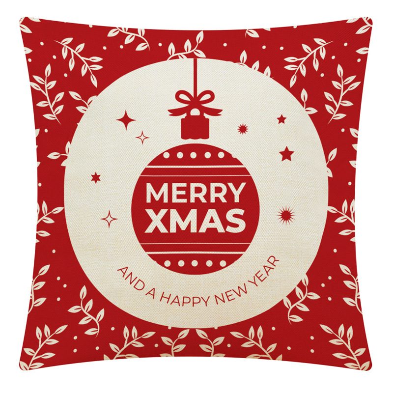 Red elk Christmas series Home cotton and linen pillowcases, car cushions, sofa cushions and cushions pic 3