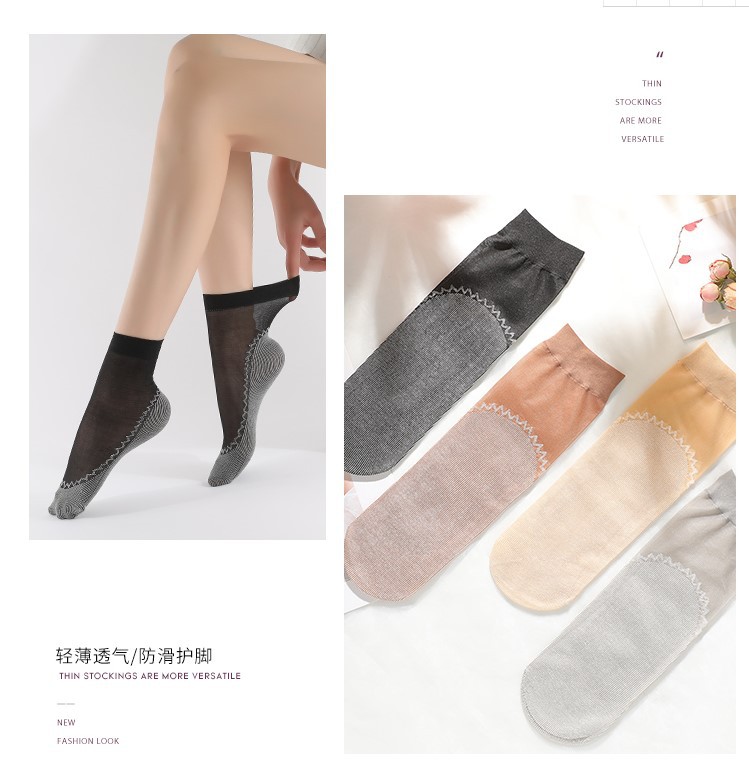 Calcetines de mujer calcetines de suela de algodón ins mid tide slim anti-hook antideslizante transpirable primavera verano color carne calcetines de mujer pic 10