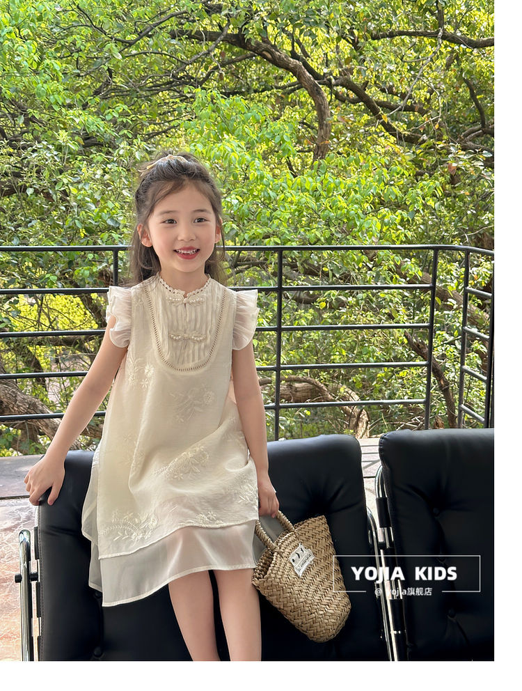 国潮YOJIA女童夏季连衣裙2024新款国风公主裙儿童新中式旗袍夏装裙子详情31