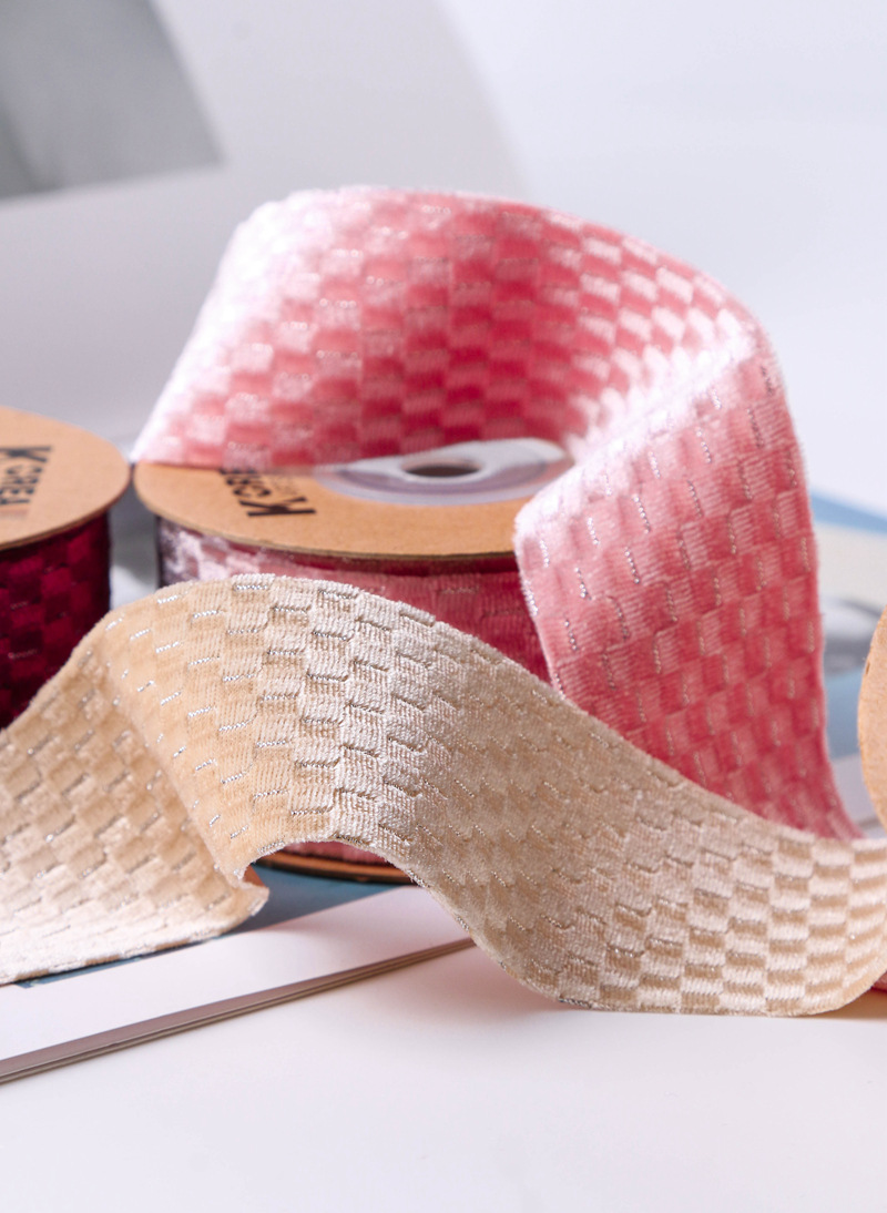 DIY silver wire flocked concave-convex checkered webbing, bow tie hair accessory, bow tie top hat, shoe flower accessory, plush silver onion ribbon pic 10