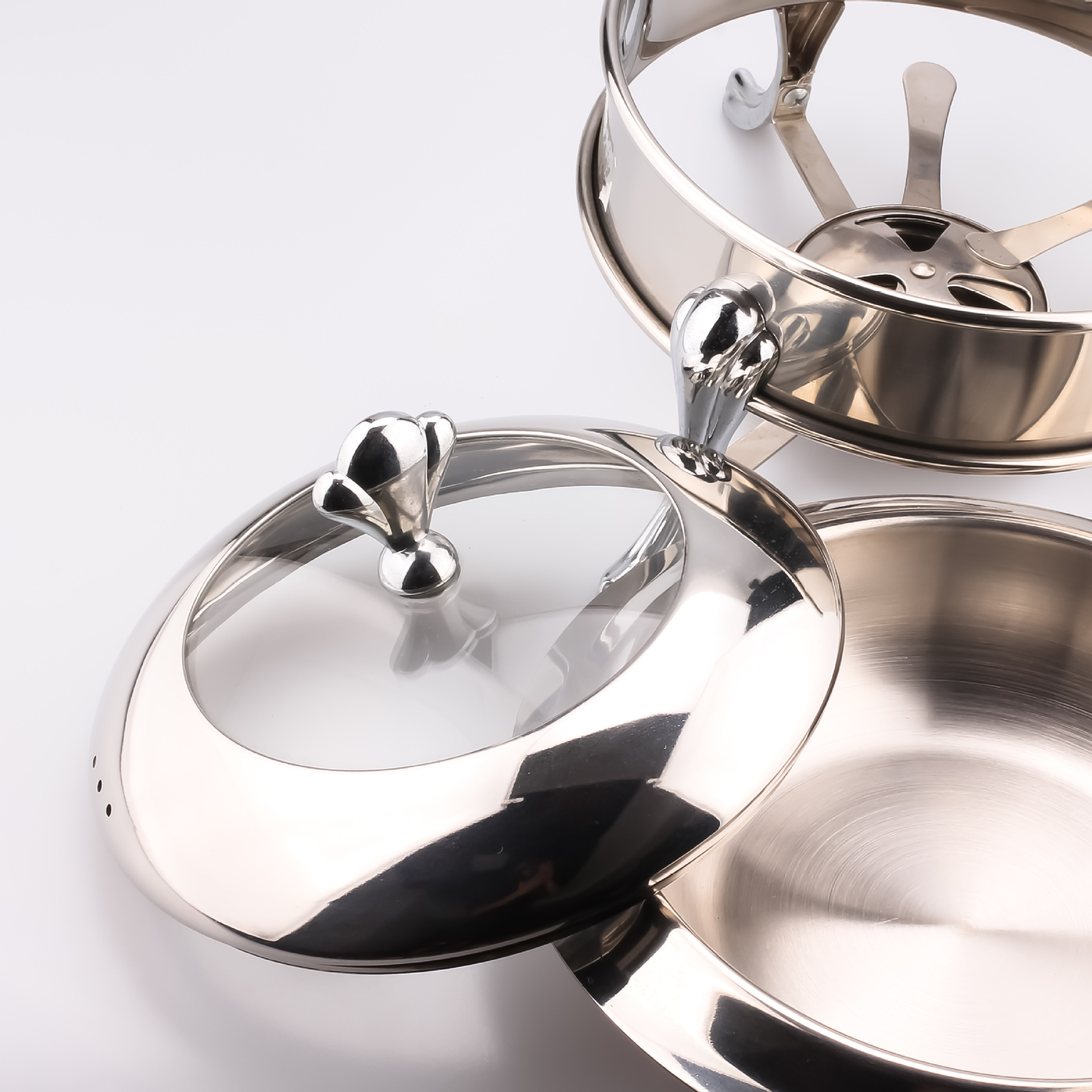 Traditional pot covers with round LIDS for hotel supplies, one pot per person pic 5