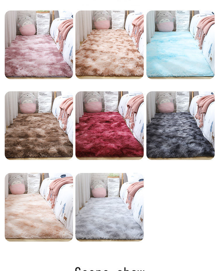 Cross-border specialty al por mayor sala de estar dormitorio lado de la cama vestíbulo tie dye largo seda alfombra alfombra de piso alfombra de baño amazon pic 11