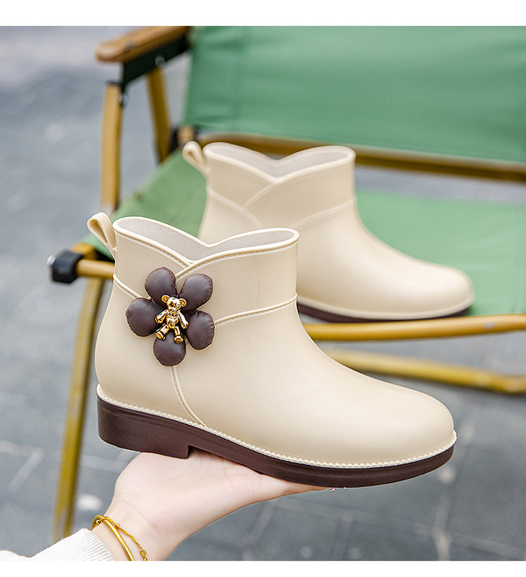 春秋日系时尚雨鞋女短筒雨靴水鞋低帮水靴防滑洗车买菜厨房鞋胶鞋详情12