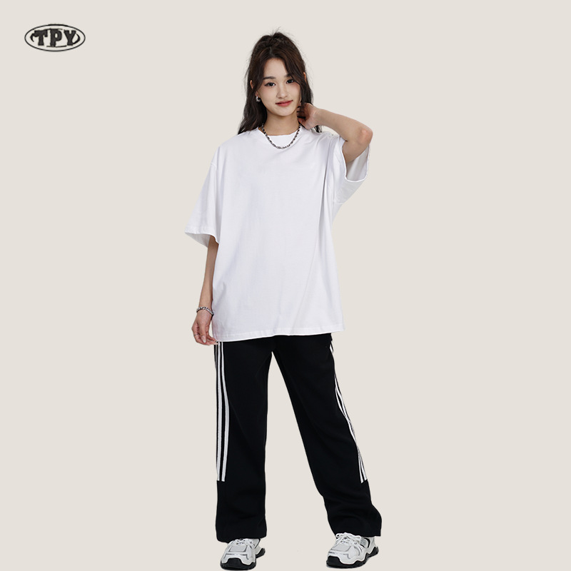 300克重磅厚款复古短袖t恤男潮牌宽松大码加肥加大男士半袖体恤潮详情7