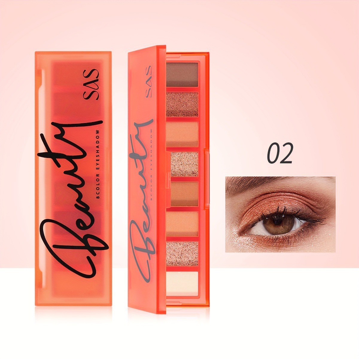 USHAS欧美跨境现货八色眼影盘珠光哑光防水不晕染闪粉眼影SAF038详情13