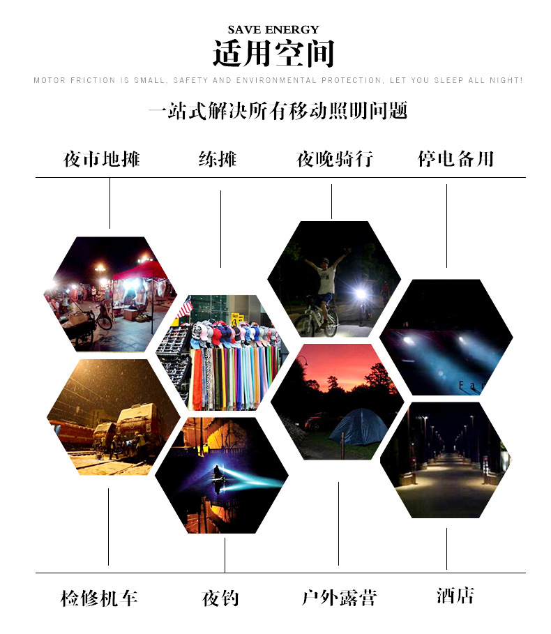 Outdoor lighting flashlight, ultra-bright multi-functional camping lamp, USB tent lamp, camping lamp, led rechargeable campsite lamp pic 2