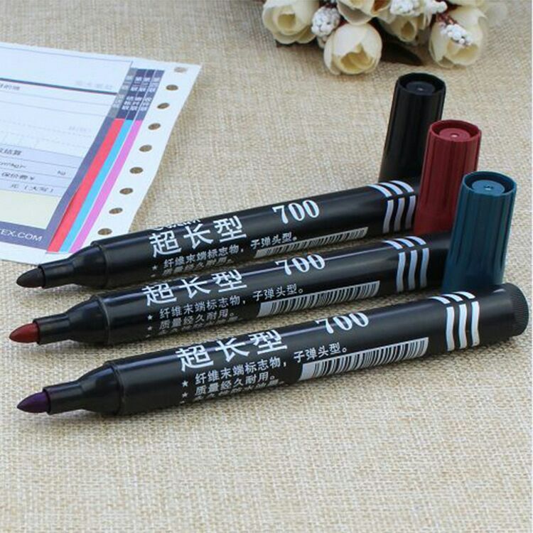 Boxed 700 marker pens, color big-headed pens, black with ink, blue and red oil-based pens, logistics marker pens pic 12