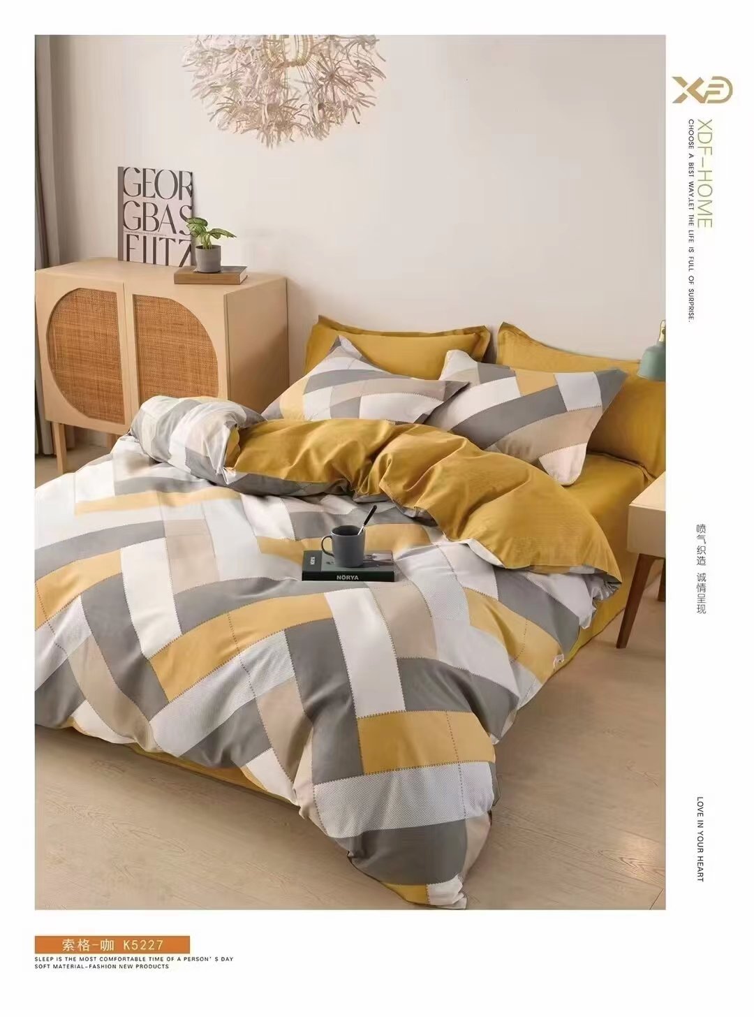 All-season all-cotton skin-friendly bedding, thickened bed sheets and quilt covers, fresh and clean pure cotton twill bed four-piece set pic 3