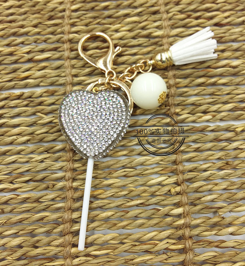 满钻爱心 满钻心形棒棒糖 爱心糖果饰品 爱心棒棒糖详情7