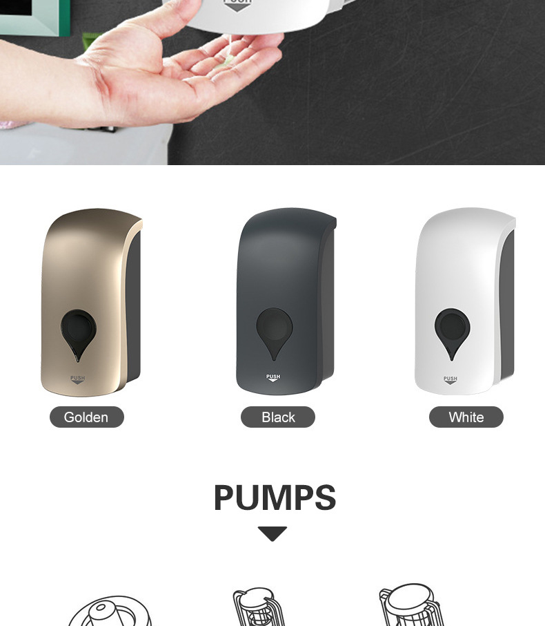 This 1000ML wall-mounted manual soap dispenser, made of ABS plastic, is a popular product for foreign trade. It is a gel drop-off disinfectant soap dispenser with liquid dispensing pic 34