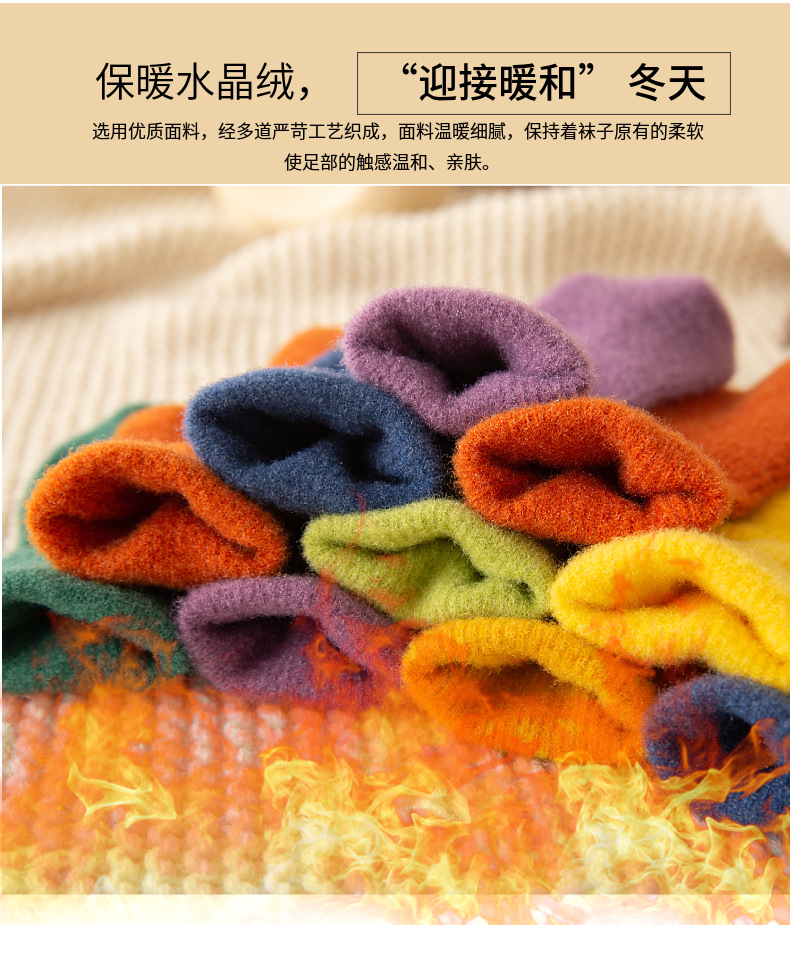 儿童袜子批发宝宝加绒加厚秋冬水晶绒保暖加厚毛巾袜双针男女童袜详情1