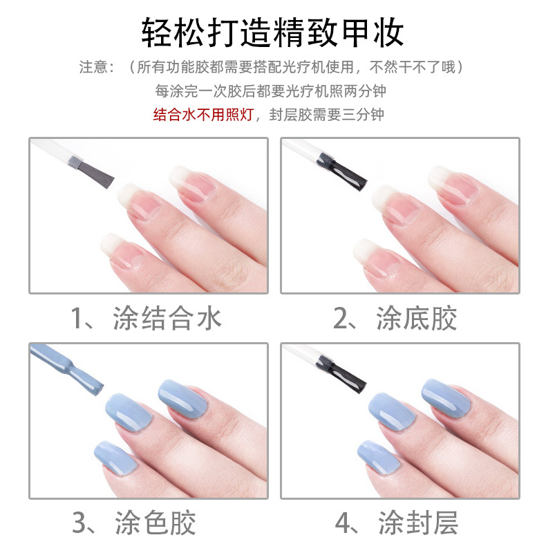 Nail art tempered peelable no-wash base glue sealing layer set, reinforcing anti-lifting agent, frosted nail polish glue, beauty base glue pic 25