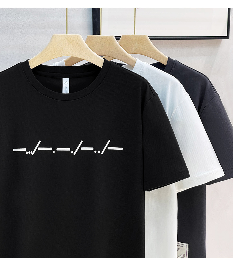 夏季极简内搭打底衫美式休闲短袖t恤男士重磅帅气日系复古男上衣详情12