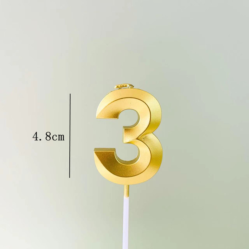 Birthday candles with gold plating, 0-9 cake decoration, party supplies, PVC box, digital candles pic 6