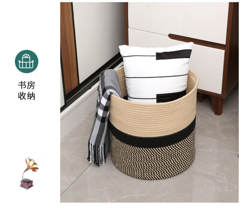 脏衣篮收纳仿藤编脏衣服玩具收纳筐轻奢脏衣桶家用洗衣篮编织篮子详情14