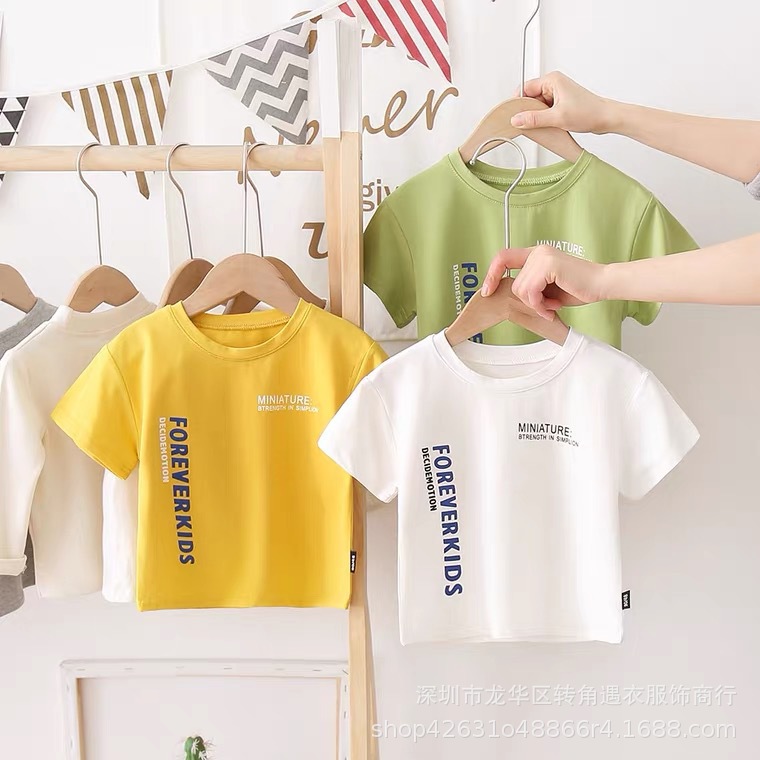 Summer Korean short-sleeved T-shirts for small and medium-sized children are being cleared out for export to Southeast Asia pic 16
