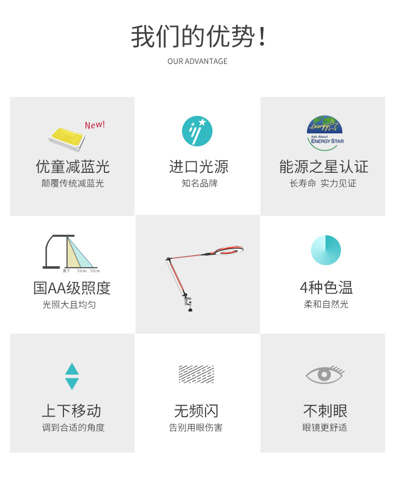 触控LED学生护眼台灯厂家批发智能可折叠台灯创意阅读礼品台灯详情2