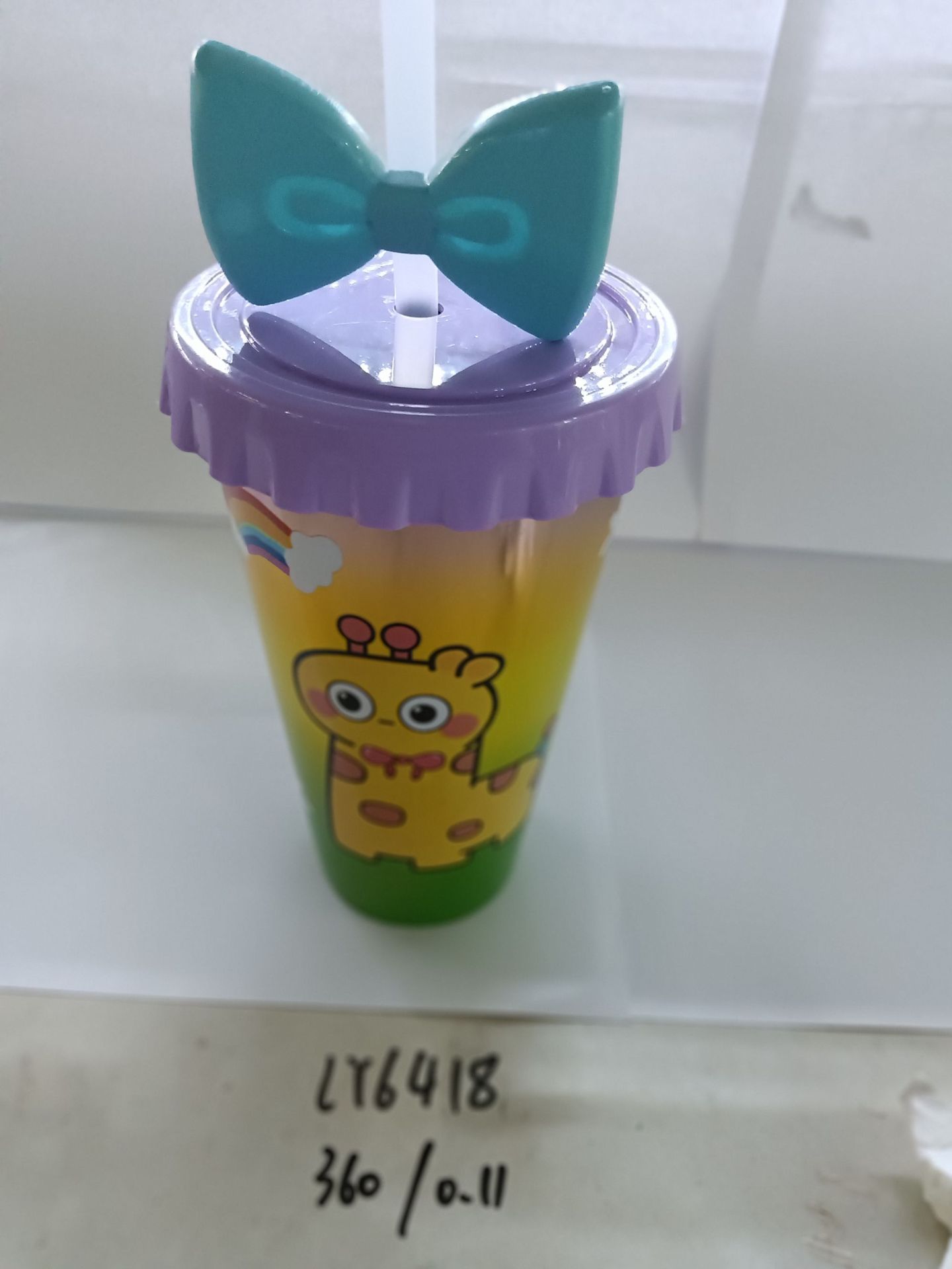 外贸产品卡通吸管杯发光塑料杯太空杯随手杯儿童果汁杯创意水杯 pic 9