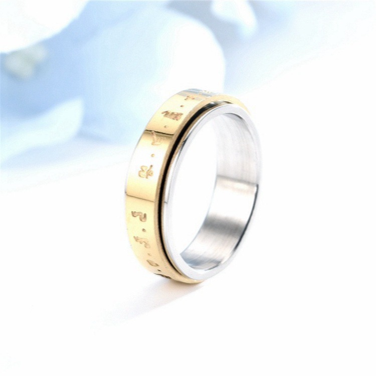 Cross-border Amazon bestseller titanium steel rotating ring, star and moon stress-relieving and anti-anxiety ring, European and American accessories/Chinese trend products pic 47