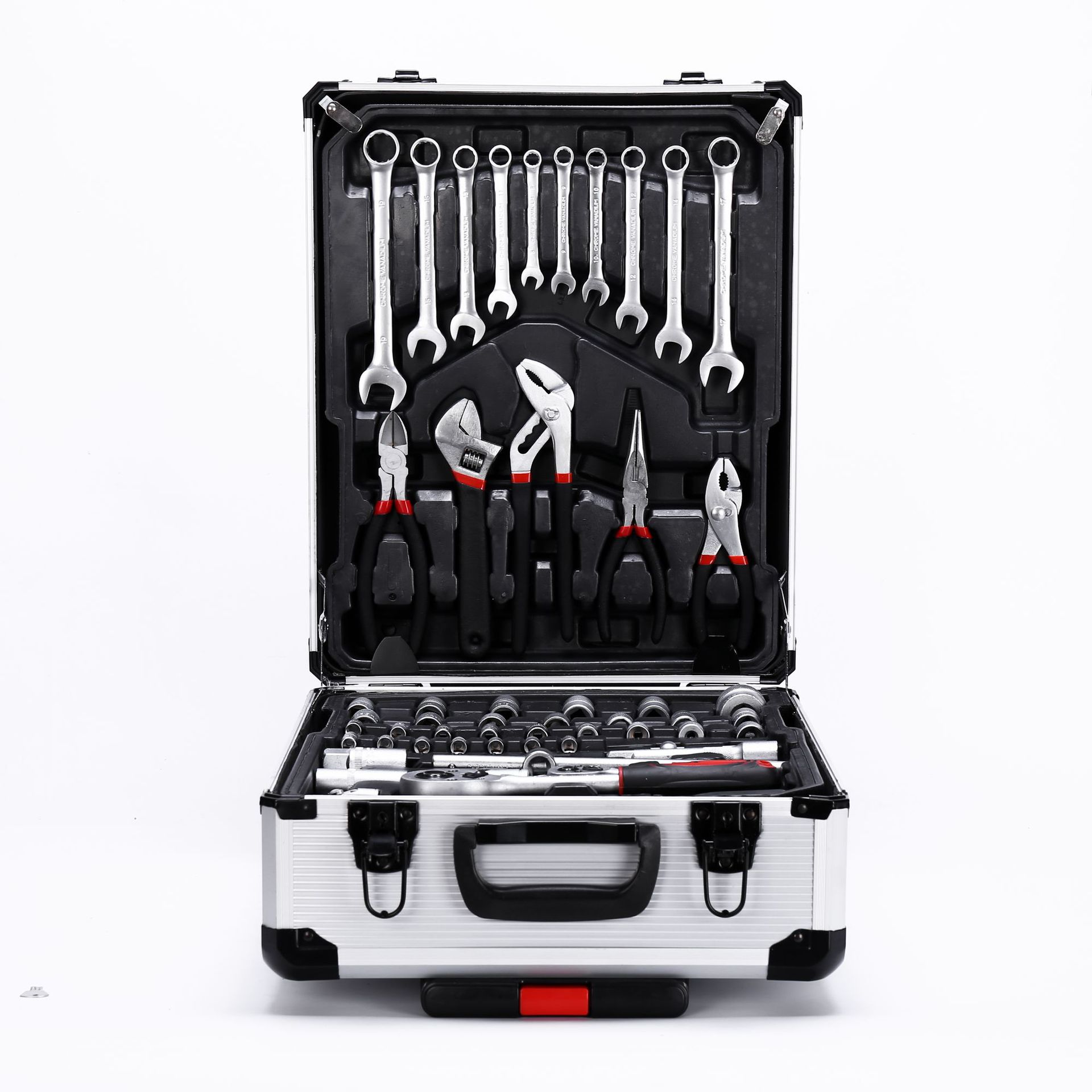 187-piece manual repair wrench set for hardware tools, aluminum box set for household auto repair tools, in stock pic 2