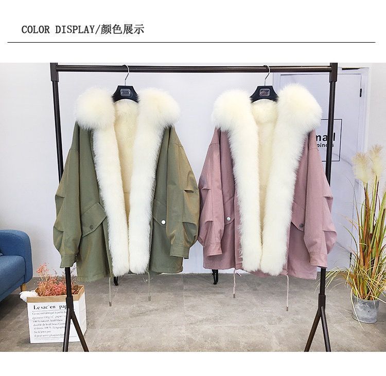 狐狸毛派克服女真毛中长款皮草皮毛一体棉服女2020新款冬季厚外套详情11