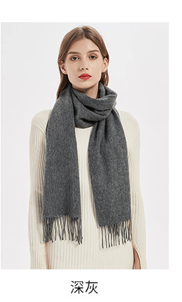 Wholesale of wool scarves, solid-color scarves for women, versatile autumn and winter scarves, thickened warm shawls, simple fringed red scarves pic 26