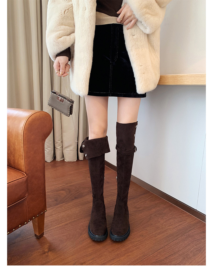 葡萄妈过膝骑士靴女厚底加绒长筒厚绒长靴百搭雪地靴女式棉鞋冬季详情75