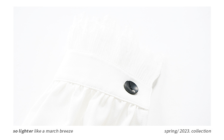 The new long-sleeved white shirt for women in the autumn of 2023, with lace trim and a doll-neck design, is a stylish shirt for women pic 30