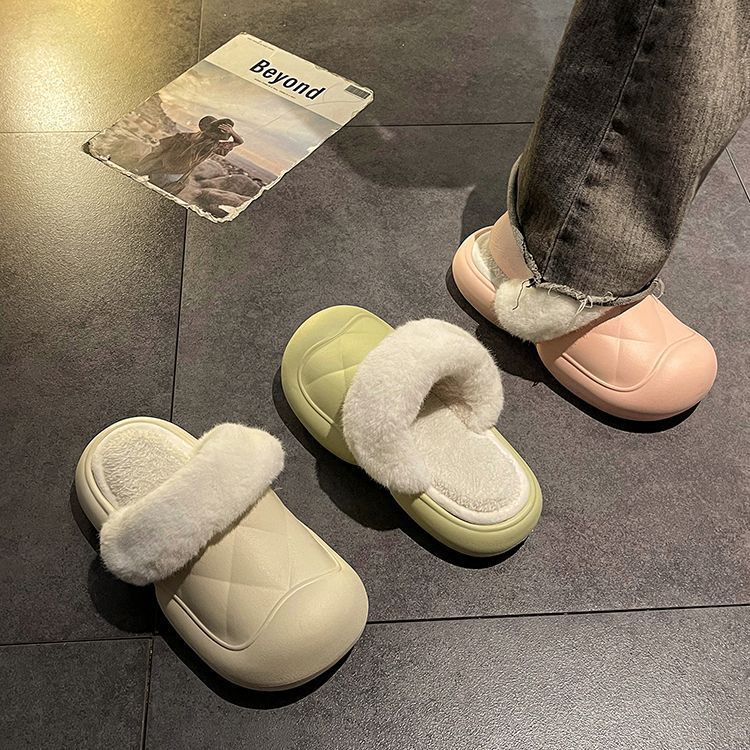 软底包头棉拖鞋女外穿2023年秋季新款踩屎感厚底可爱保暖拖鞋批发详情5