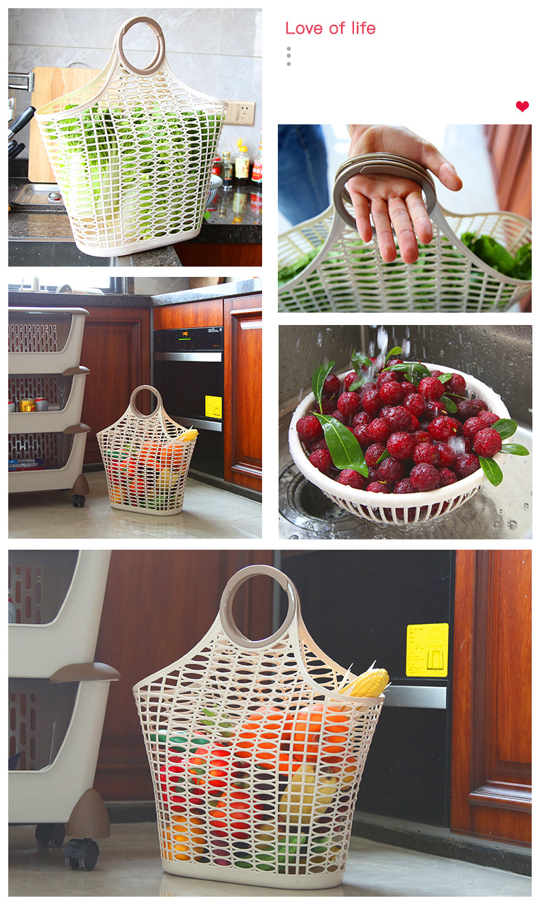Household kitchen storage baskets, supermarket grocery shopping baskets, hand-held plastic storage baskets pic 13