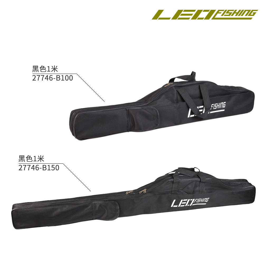 27746 LEO [Foldable large-belted fishing rod Bag 1M/ 1.5m Military Green/Black] Long fishing gear soft bag pic 9