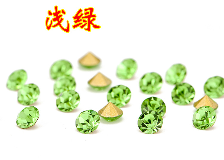 玻璃彩色水晶钻圆形尖底水钻国贸A钻DIY美甲饰品贴钻亚克力钻批发详情8