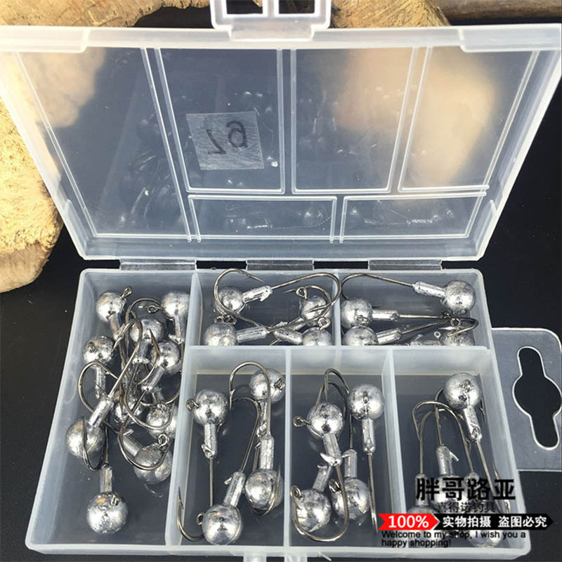 Donglejian natural color lead-head Hook silver set Affordable box set Fishhook, sea bass, mandarin fish, Fat Goluya pic 6