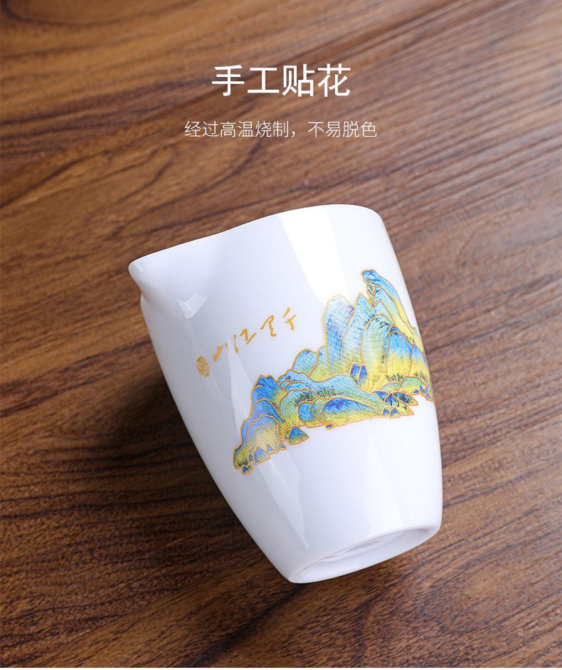 Ceramic travel tea set portable bag, Quick Cup, one pot, three cups, Kung Fu tea set gift set with LOGO printing pic 27