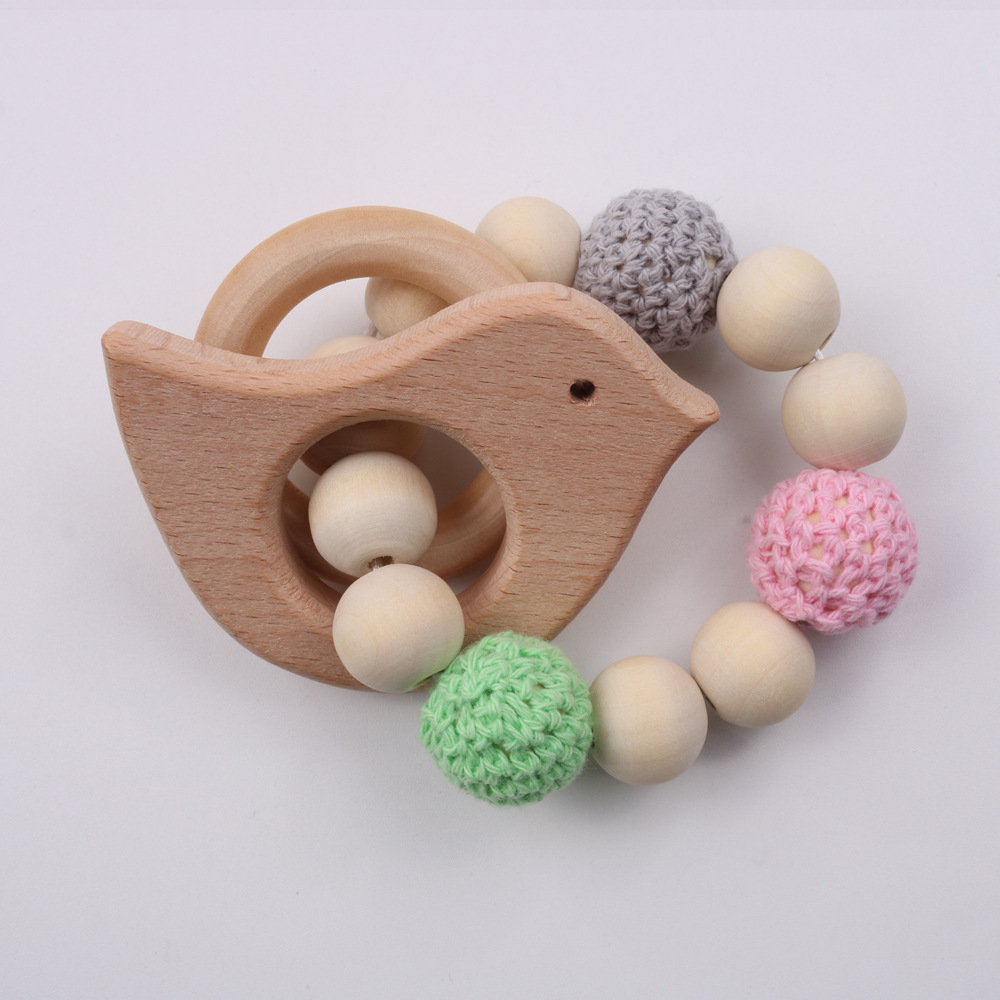 Comercio exterior bebé molar zelkova animal pulsera DIY juguetes para bebés registro natural cuentas pulsera gancho bola pulsera pic 13