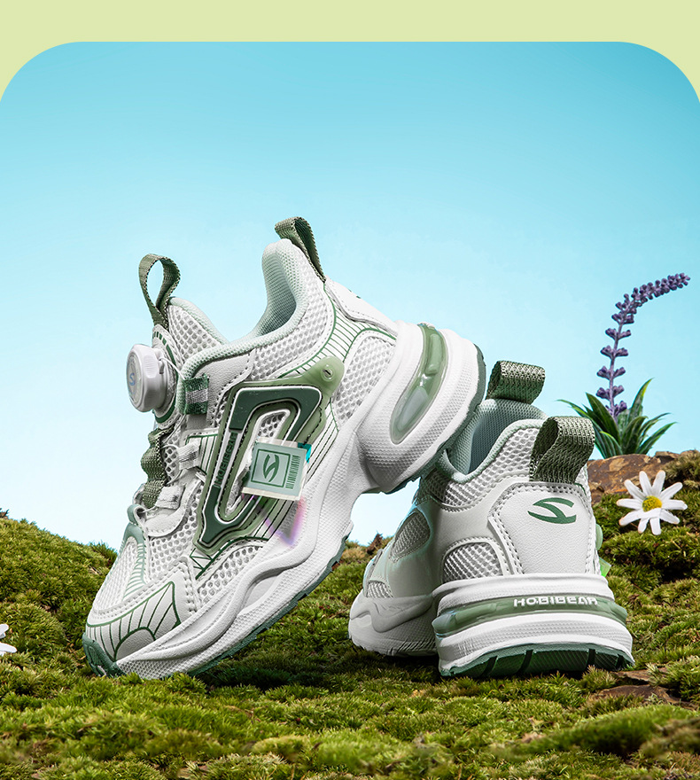 哈比熊网面春季款男童纽扣鞋女童双网运动鞋橡胶底跑步鞋一件代发详情12