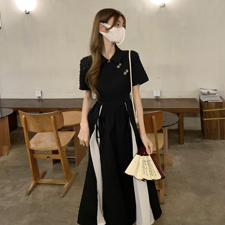 中式改良旗袍连衣裙女夏天2022新款设计感收腰短袖中长款裙子女装详情26