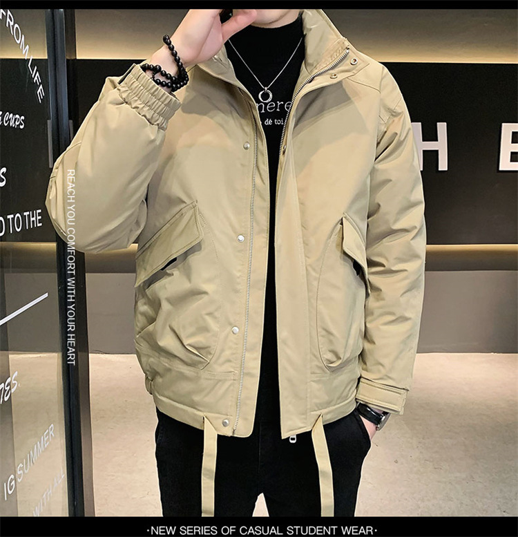 棉衣外套男士秋冬季薄款短装二棉服男2024年新款韩版夹克工装袄子 pic 12