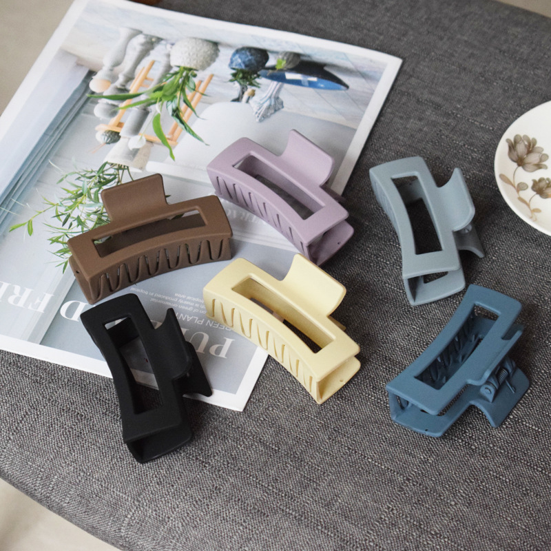 复古亚克力发夹盘发抓夹大号简约磨砂发卡女韩版后脑勺鲨鱼夹发抓详情17