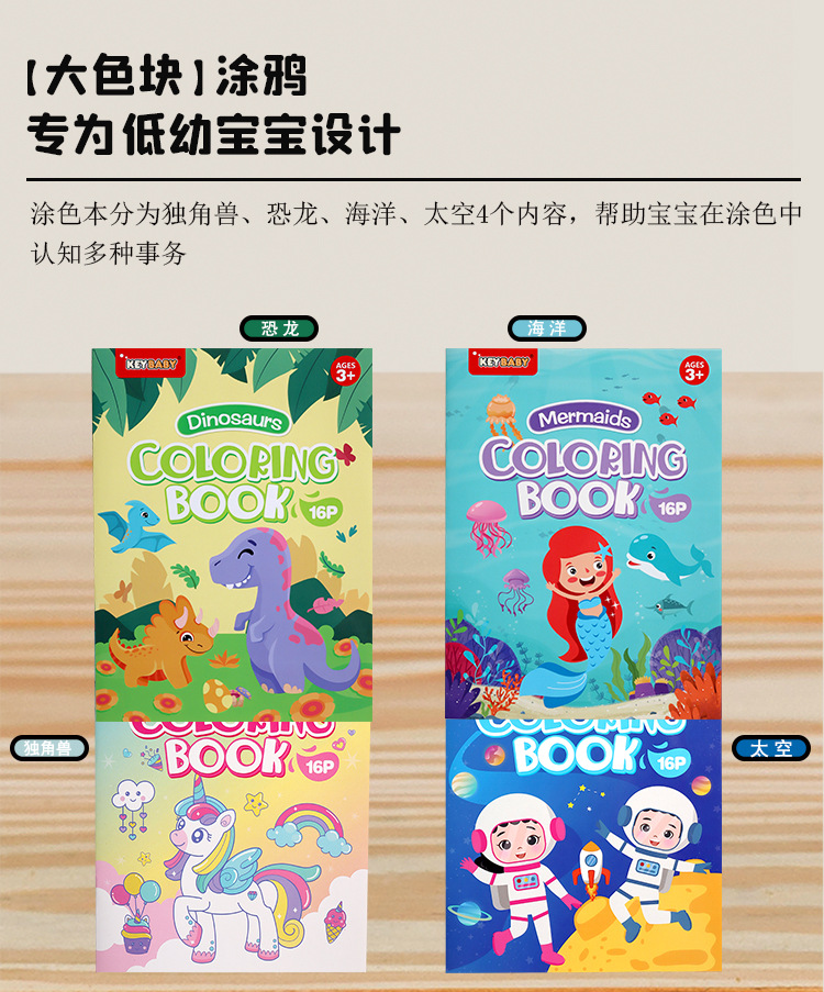 幼儿画画本批发儿童简笔画图画本涂色绘本小学英文趣味涂鸦填色本详情2