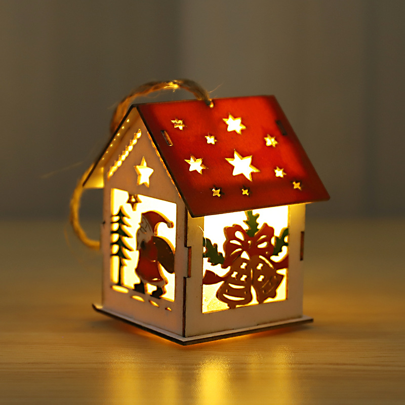 圣诞老人发光雪房子小木屋客厅装饰圣诞装饰挂饰diy礼物橱窗摆件详情4