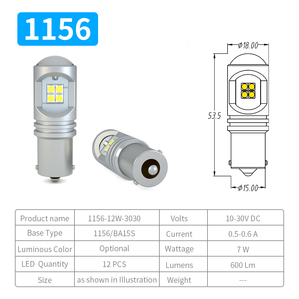 跨境热销款LED汽车信号灯指示灯雾灯T151156T20H8超强解码工厂详情2