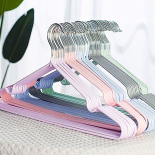 Rainbow-colored collar guard hanger, thickened plastic household hanger, clothes rack, clothes drying rack, clothes rack, clothes drying rack pic 12
