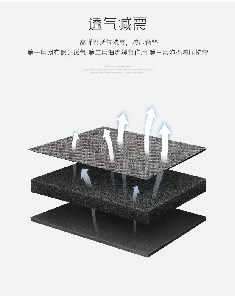 飙王休闲背包电脑包 新款商务双肩包绣花大容量双肩背包详情3