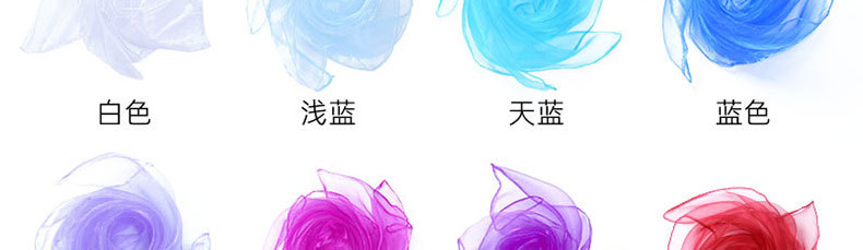 60cm solid-color chiffon nylon small silk scarf, versatile dance performance new small square scarf, candy-colored versatile gauze scarf pic 18