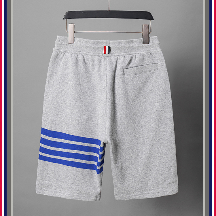 TB teñido teñido cuatro barras rayas moda hombre verano moda pantalones de algodón moda marca pantalones medios pantalones deportivos pantalones casuales hombres pic 37