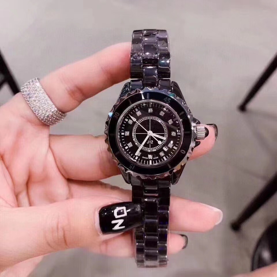 小香风手表J12系列白色陶瓷手女士石英表防水蝴蝶扣情侣手表男表详情18