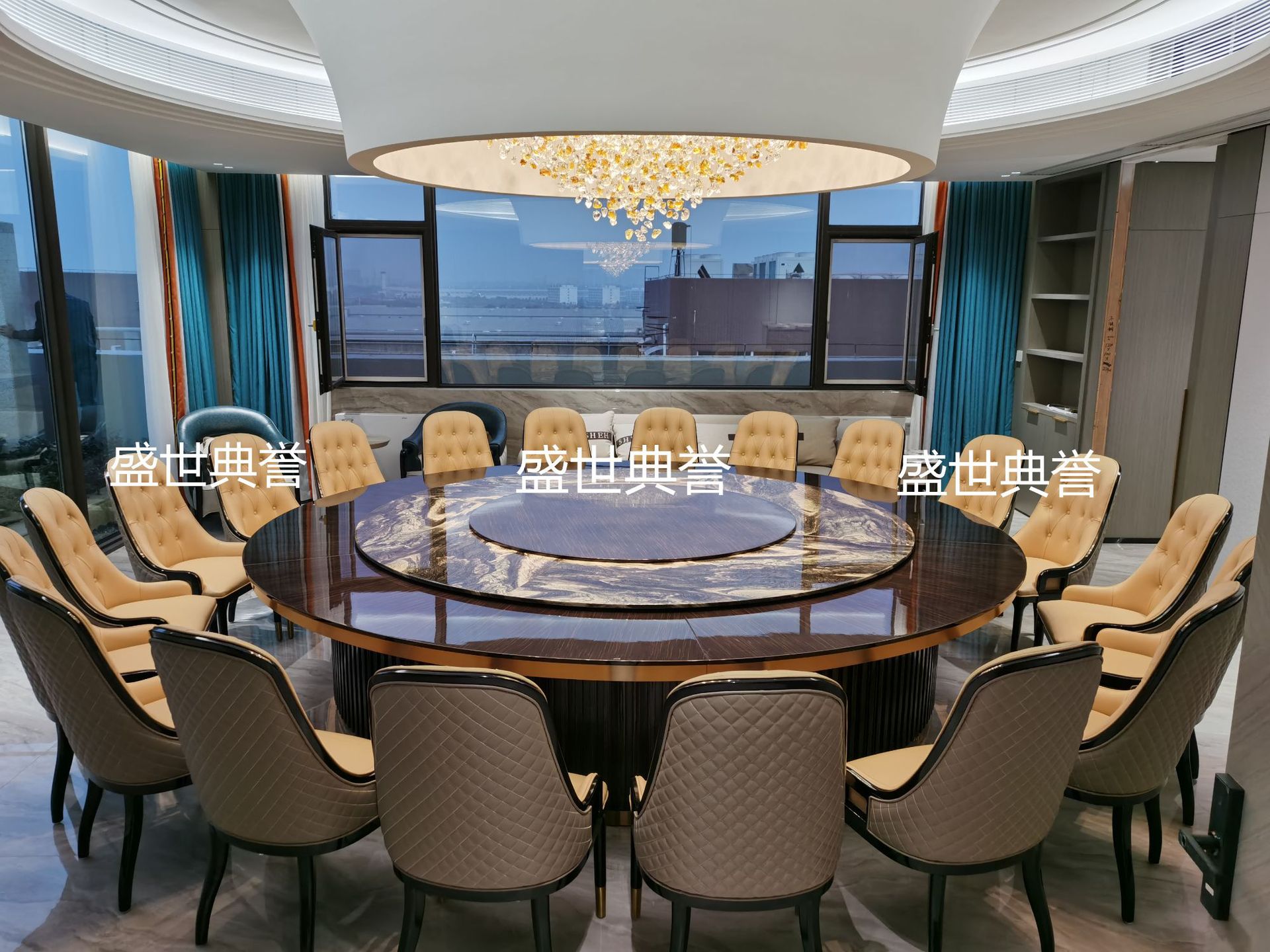Changsha resort hotel moderno y ligero lujo mesa y silla de madera sólida recepción de club de gama alta silla de paquete suave habitación privada silla de comedor de madera de cera blanca pic 14