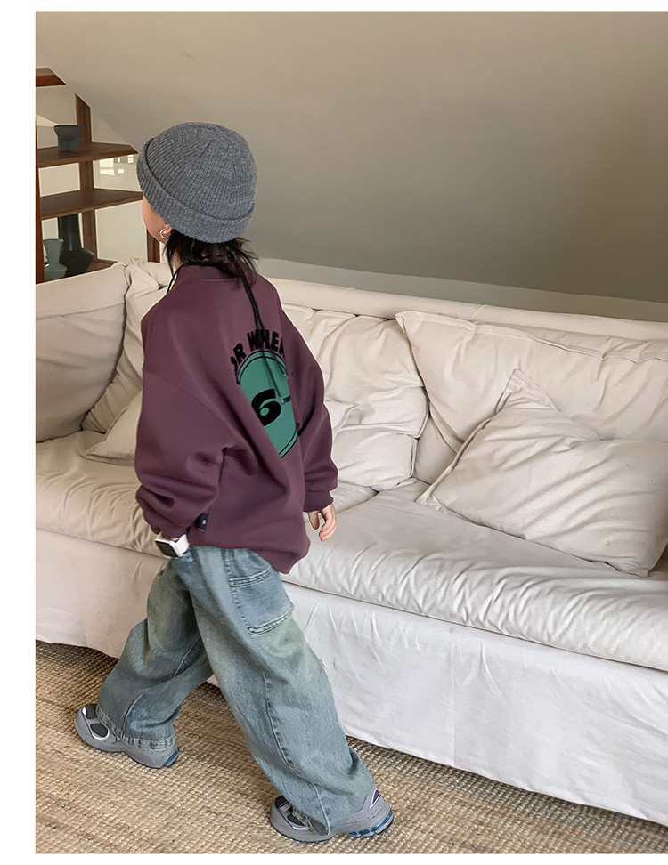 童装2024新款卫衣儿童卫衣男童时髦潮打底衫韩版宝宝上衣男孩宽松详情41