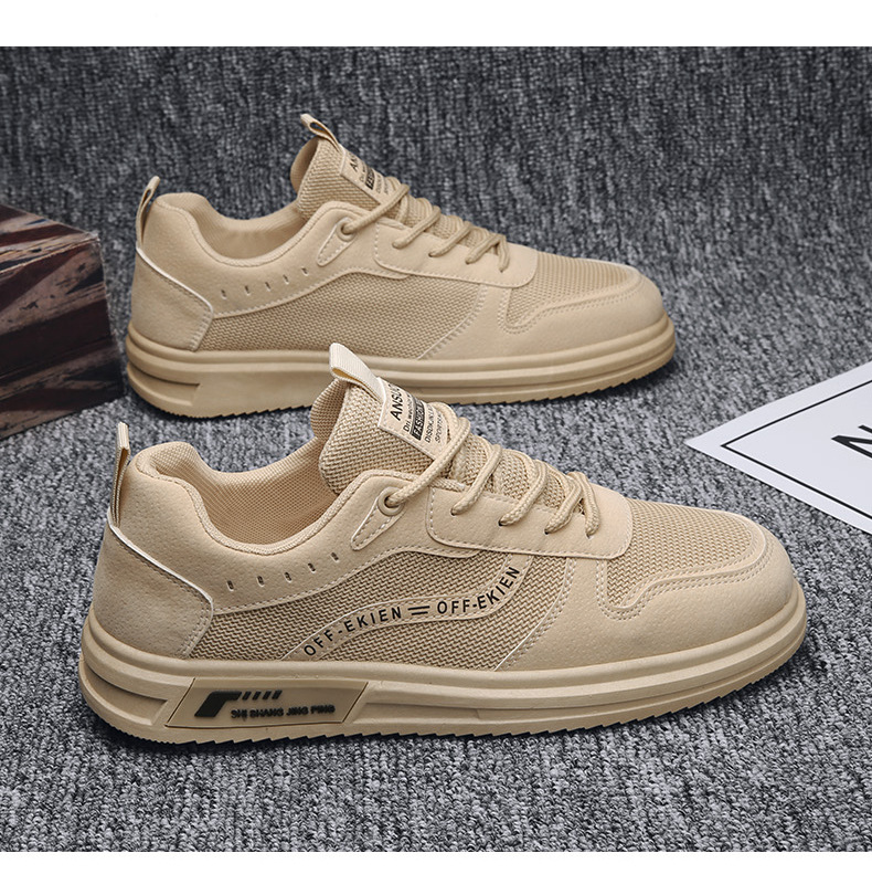 简约青年网布板鞋平底透气休闲运动鞋春夏季低帮系带百搭男鞋新款详情3